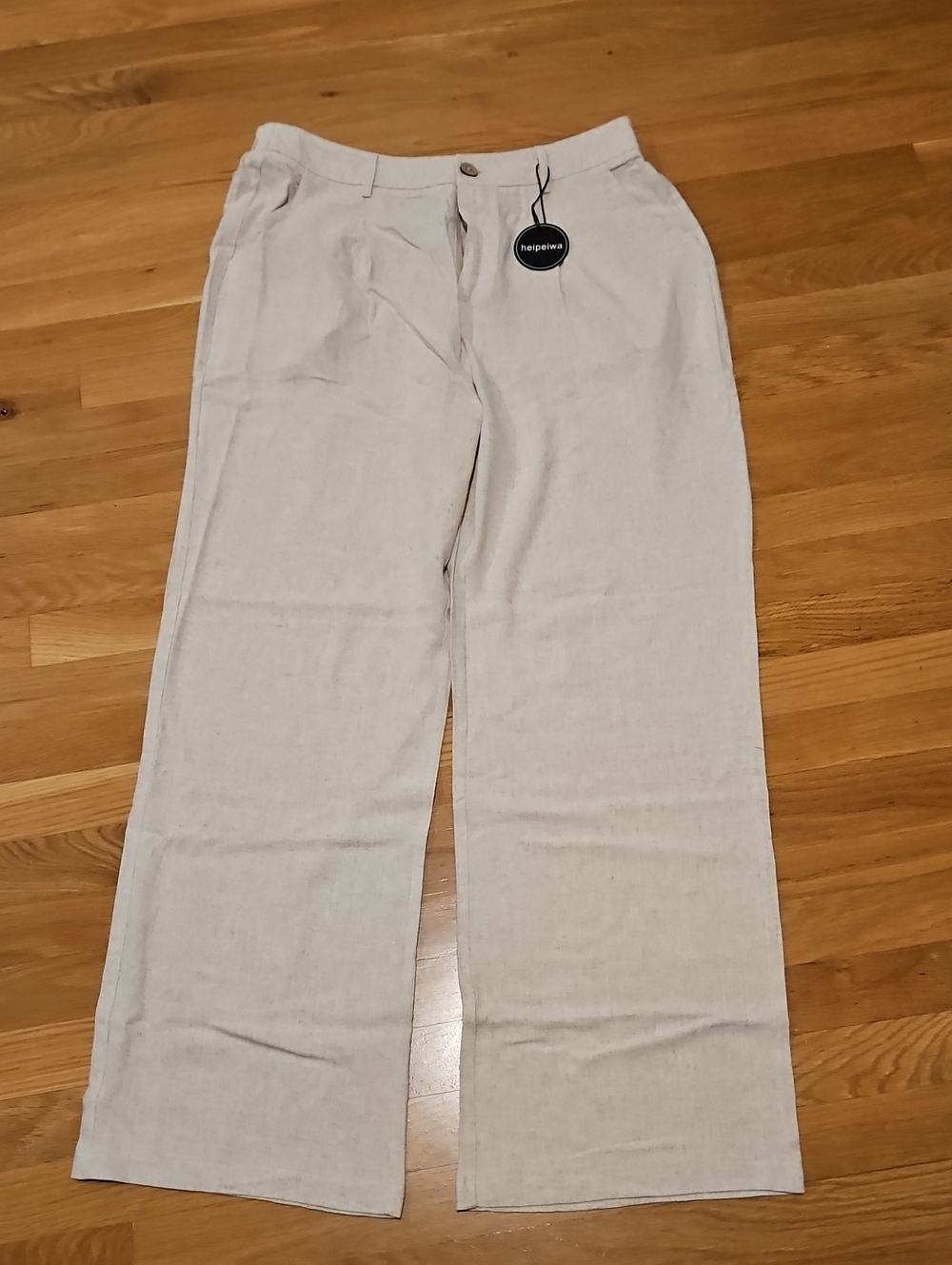 Women's Wide-Leg Linen Pants — Light Beige